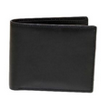 Ammon Men's Bi-fold 6 Credit Card Slot Wallet w/ Change Purse - Black
